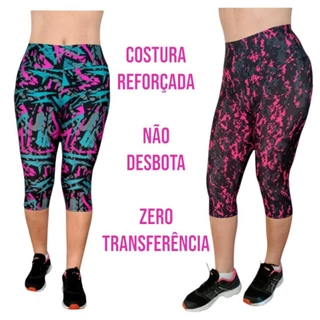 Calça legging corsário Capri cintura alta e cintura media academia fitness lisa e estampada