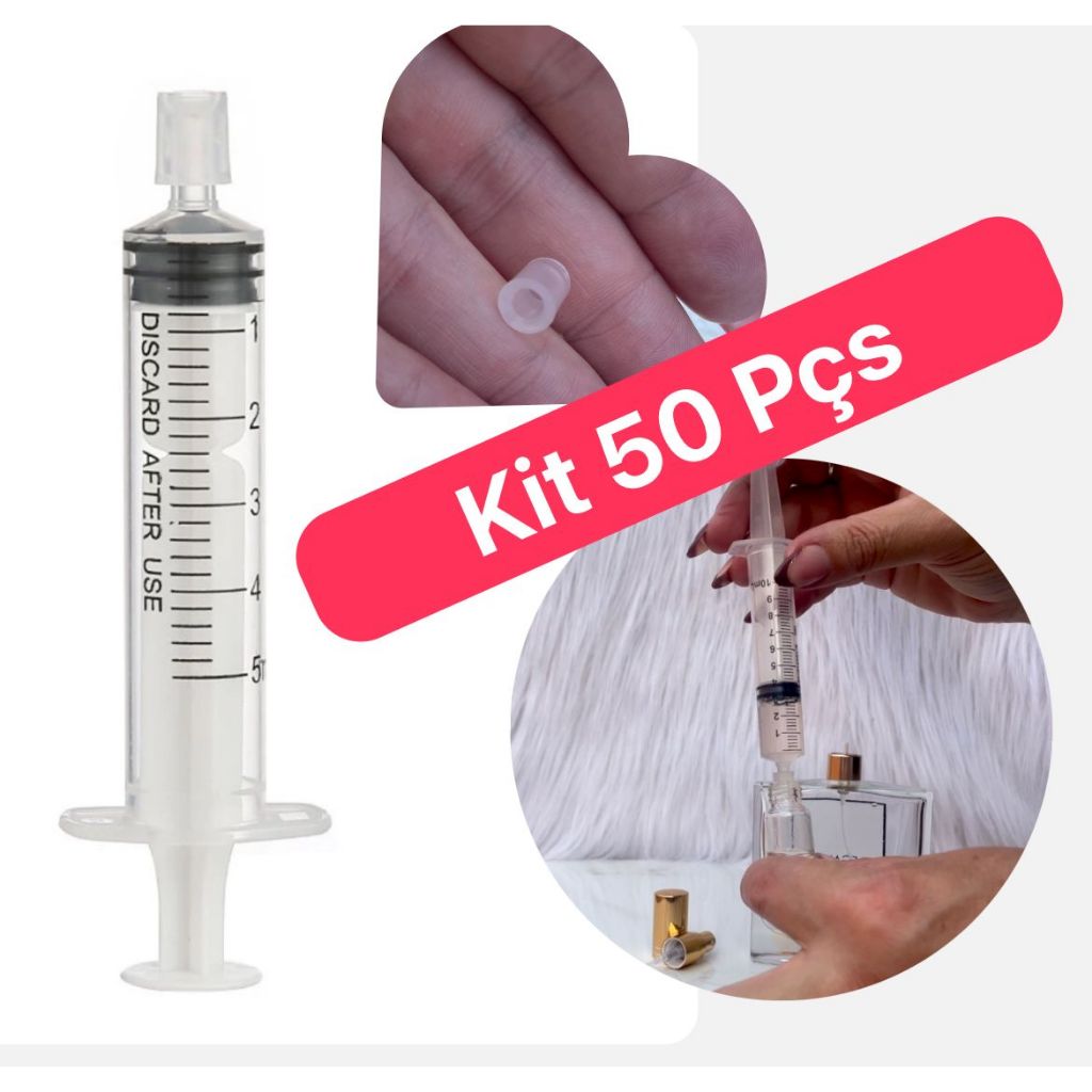 Seringa Para Perfume e Adapatdor Kit ( 50PÇS ) Transferência Perfume de ...