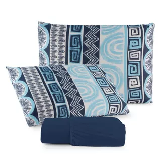 Jogo de Cama Lençol Solteiro Casal Queen King Malha Fronha C/ Zíper 100% Algodão Fio 30 Penteado
