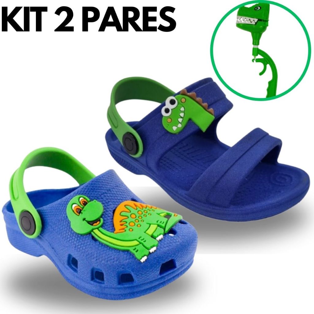 Kit 2 Sandália Infantil Masculina Confortável Resistente Lançamento ...