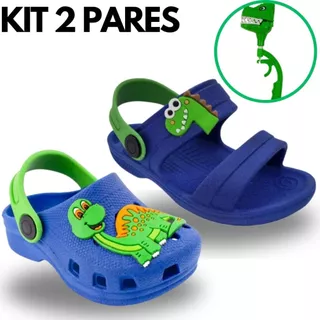 Kit 2 Sandália Infantil Masculina Confortável Resistente Lançamento Promoção