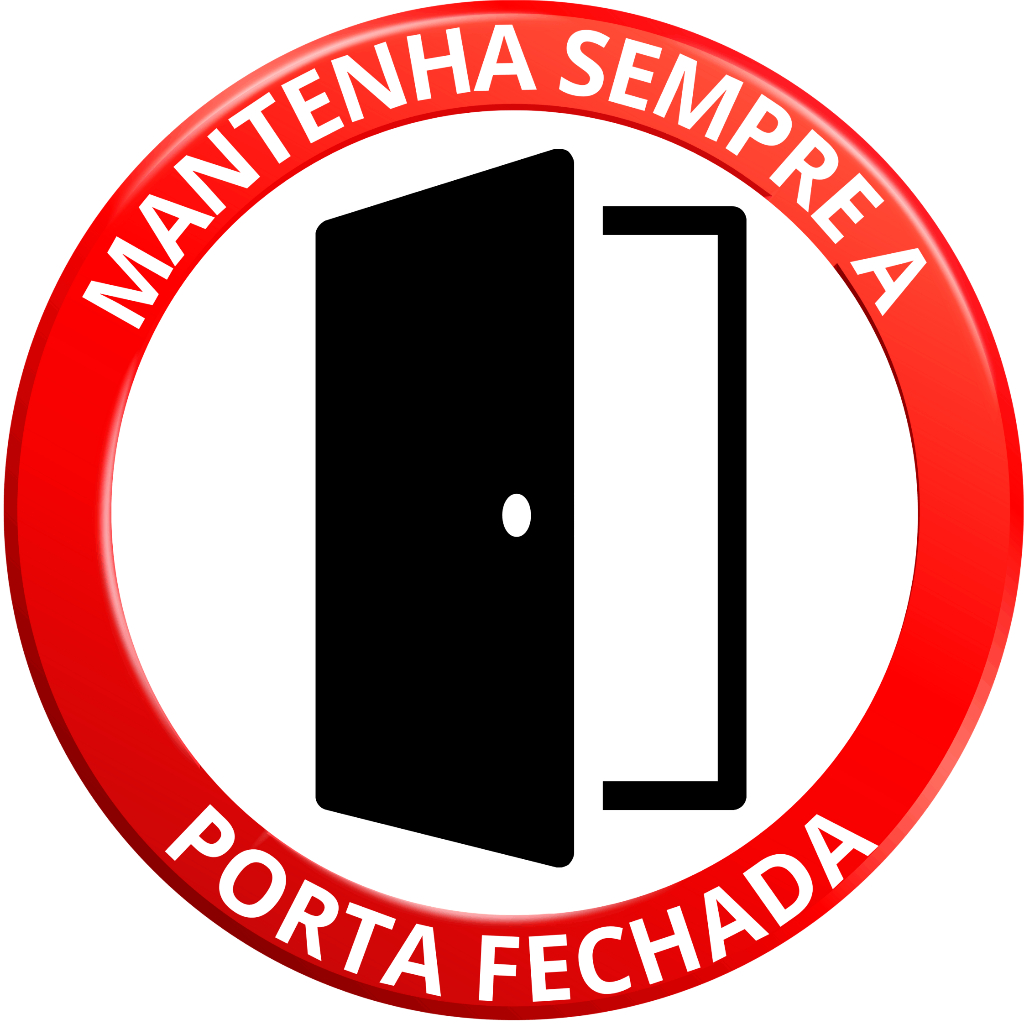 ADESIVO PLACA AVISO SINALIZAÇÃO ATENÇÃO MANTENHA A PORTA SEMPRE FECHADA ...