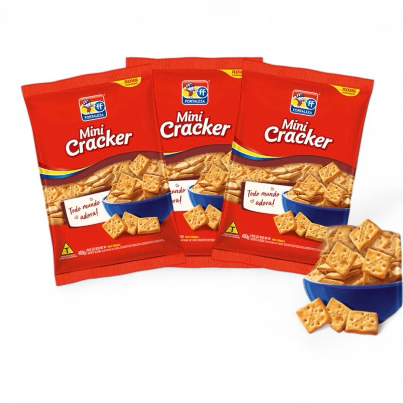 Biscoito Salgado Mini Cracker Fortaleza 400g | Shopee Brasil