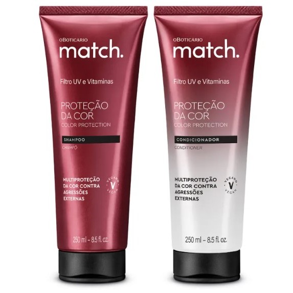 Kit Match. Proteção da Cor: Shampoo 250ml + Condicionador 250ml ...