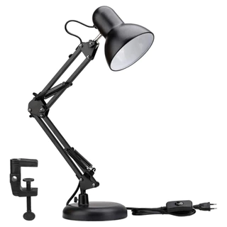 Luminária De Mesa Dapon AT-1002 Articulada Abajur Modelo Pixar Com Base e Garra - Preta