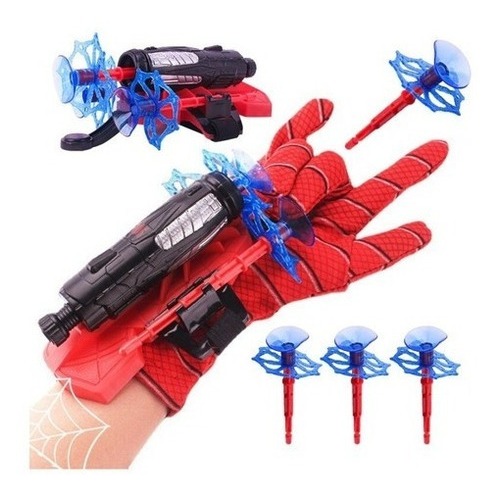Luva Lança Dardos Homem Aranha Infantil Brinquedo Spider Man Herói Lançador Teia Ventosa