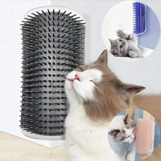 KIT 2 Escovadeira Escova Pet Tira Pelos Gato Parede Massagem Brinquedo Coçador -PS0201