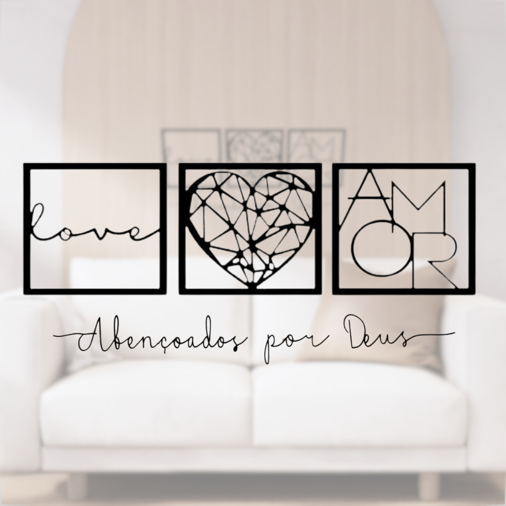 Kit Quadros com Frases Decorativas Parades Mdf Fixo Cor Preto