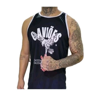 REGATA GAVIÕES DA FIEL RAGATA DO CORINTHIANS PREMIUM | TECIDO POLIÉSTER | MASCULINA ACADEMIA