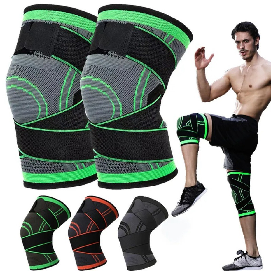 Kit 2 Joelheiras De Compressão Estabilizadora Tensor Alívio De Dor No Joelho 360°
