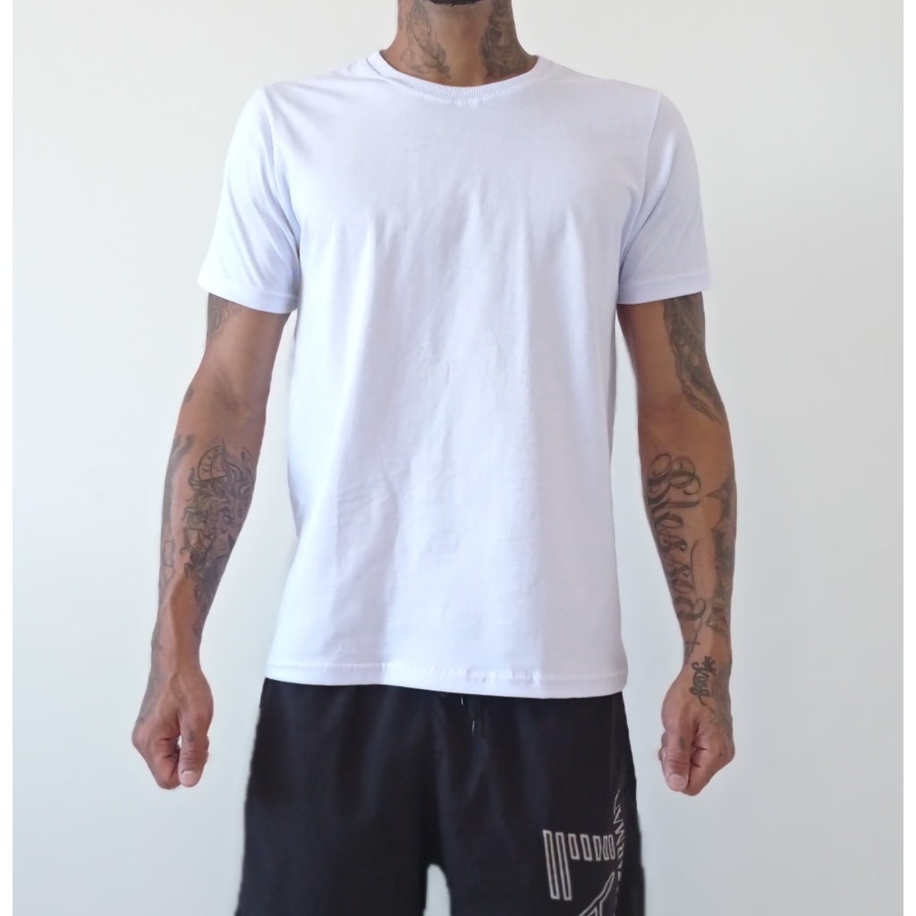 20 CAMISAS POLIÉSTER PARA SUBLIMAÇÃO R$ 16,00 CADA ( 100% POLIÉSTER ) BRANCA