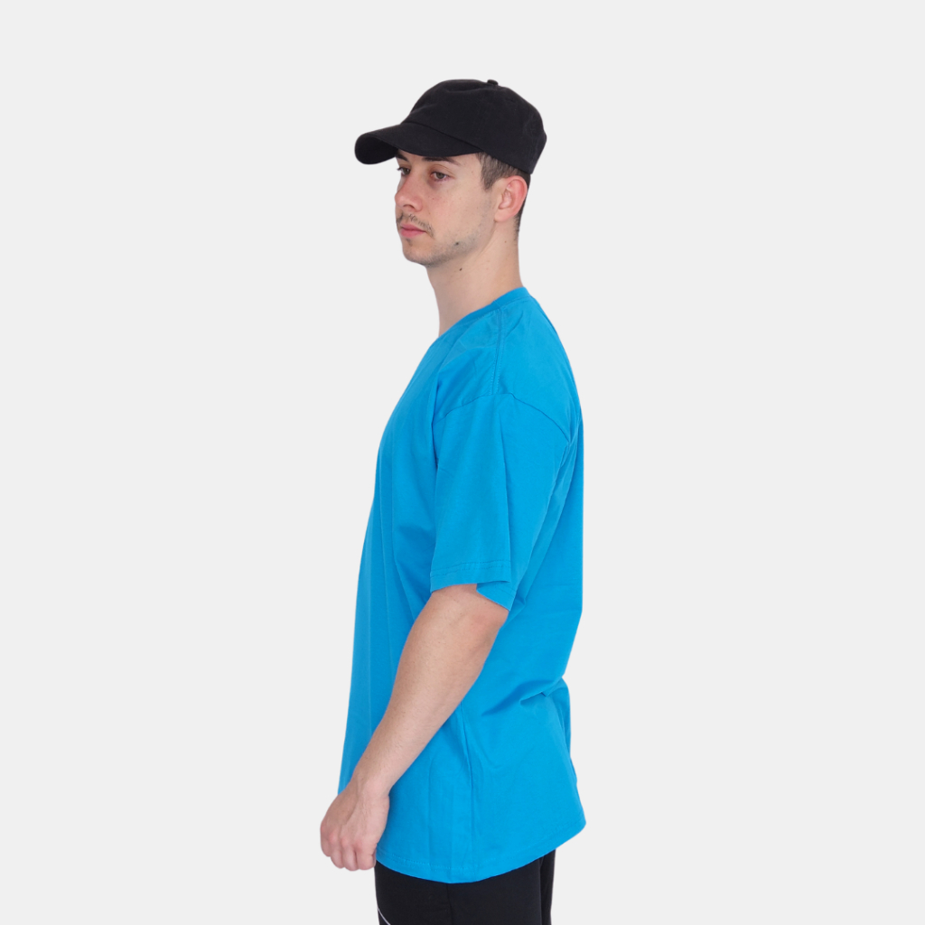 Camiseta Camisa Azul Turquesa Lisa Premium Streetwear Masculina