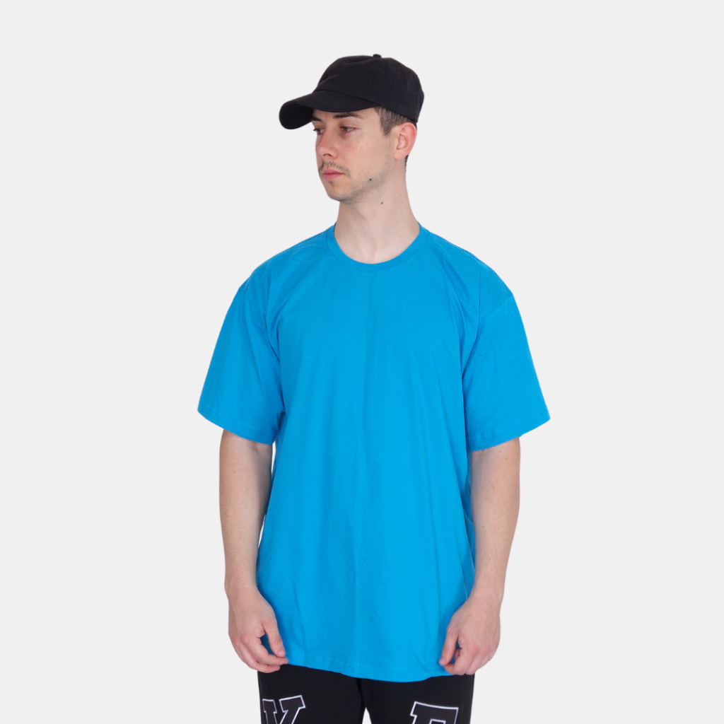 Camiseta Camisa Azul Turquesa Lisa Premium Streetwear Masculina