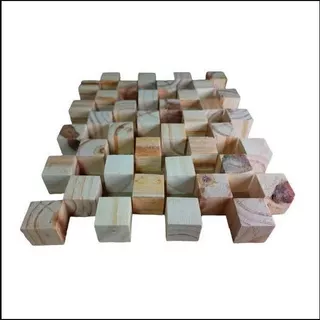 50 peças Cubos Madeira Artesanato 2cm x 2cm Pinus Lixado