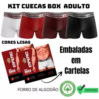 Kit 10 Cuecas Box Boxer Adulto Masculina Microfibra Leve Forro em Algodão
