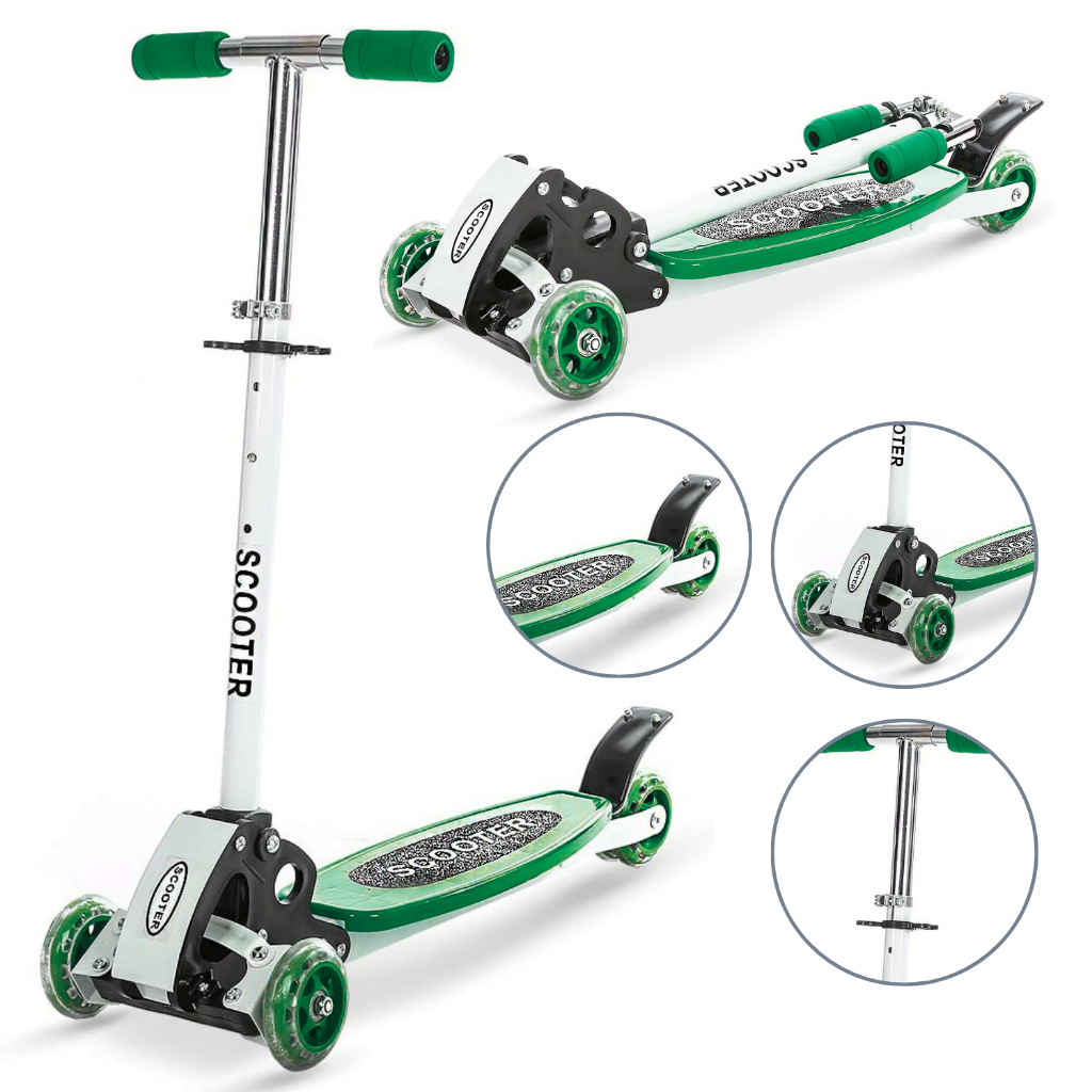 Patinete Infantil 3 Rodas Scooter Dobrável, Guidão Ajustável Até 70cm ...
