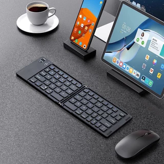 Teclado Sem Fio Bluetooth Portátil Dobrável Leve Ultrafino Para Tablet Celular PC