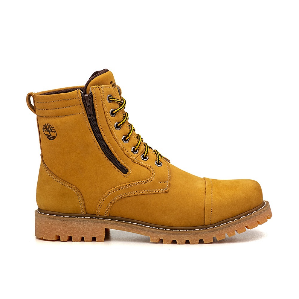 BOTA MASCULINA TIMBER-LAND GUI EM COURO LEGITIMO SOLADO DE BORRACHA ...