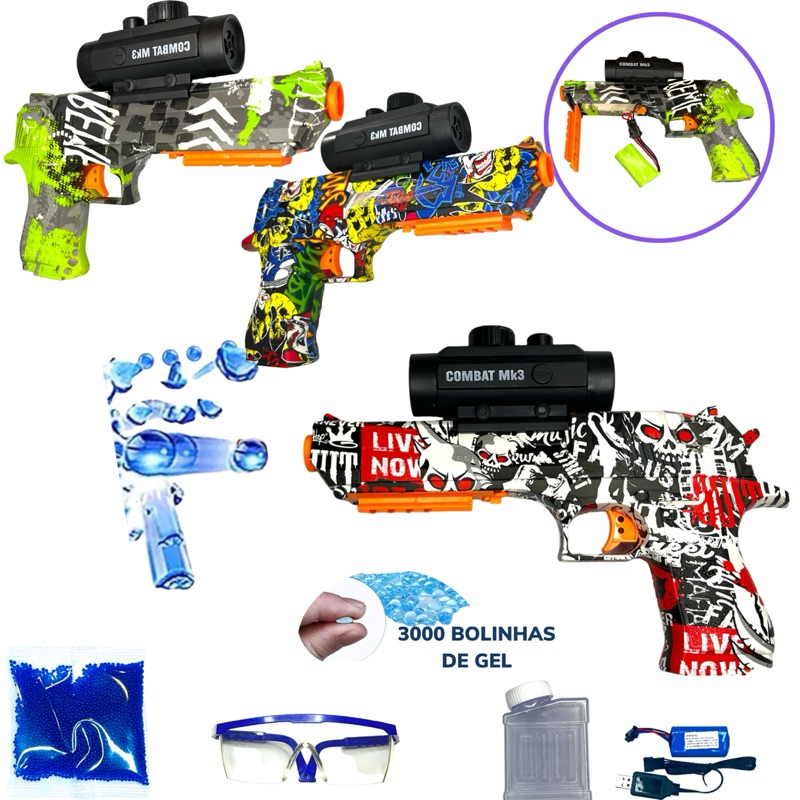 super gel blaster desert com óculos de proteção e 5000 bolinhas de gel ...
