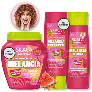 Kit Shampoo Condicionador Creme de Tratamento Skala Frutástica Melancia Morango Uva