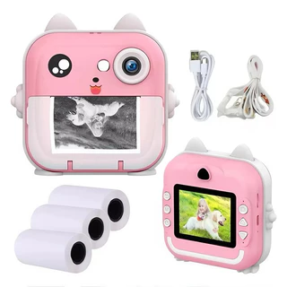 Câmera Infantil Instantânea - Filmadora Full HD - Divertida com Jogos - Tipo Polaroid