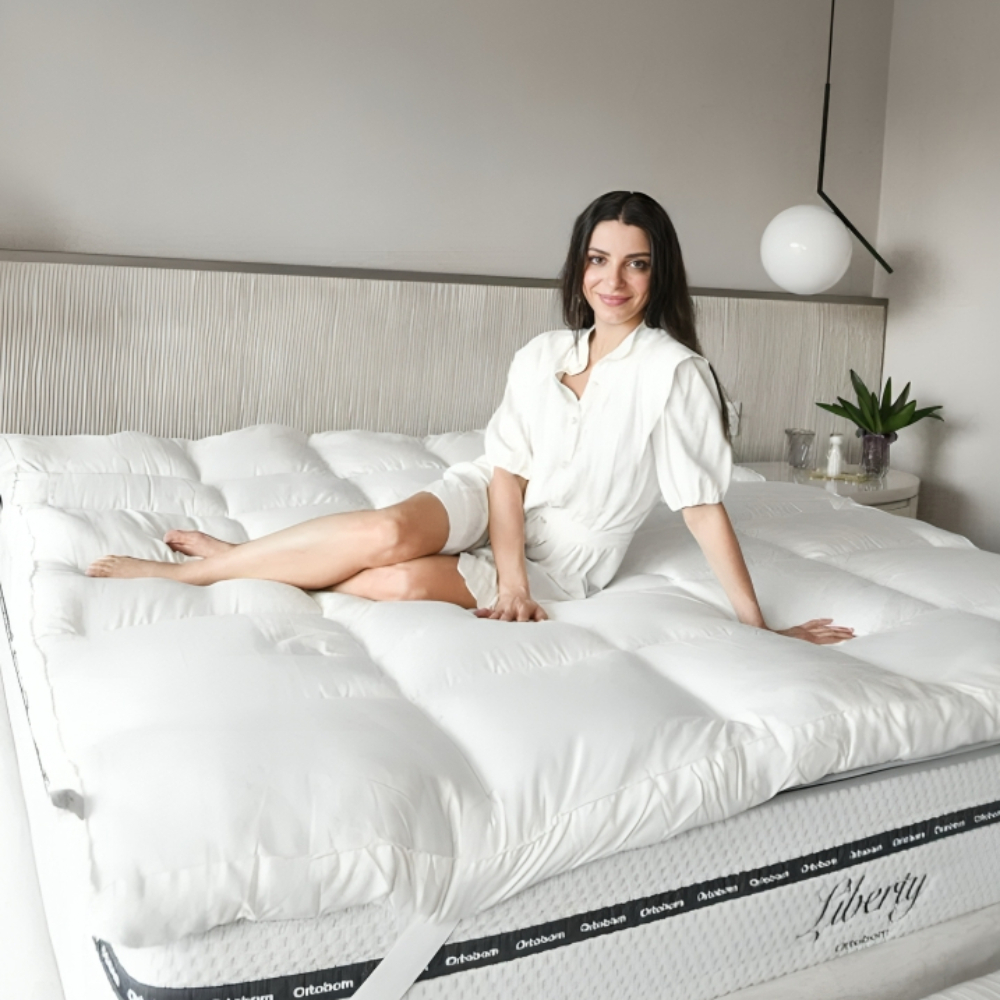 Pillow Top King Percal Toque de Pluma Super Macio Cama Box 01 Peca Ergonomico