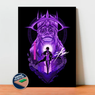Quadro Placa Decorativa Solo Leveling em MDF com 28x20 cm | Decoração Quarto e Sala