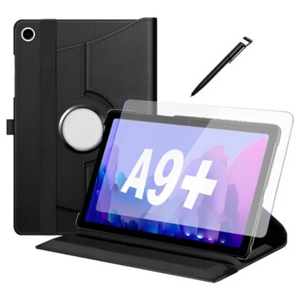 Kit Capa Giratória Galaxy Tab A9 Plus/ A9 + "11" X210 X216 + Pelicula + Caneta