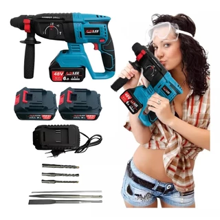 Martelete Rotativo Rompedor Furadeira Industrial 2 Baterias 48v Promoção