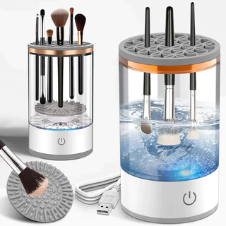 Limpador Pincel Esponja Maquiagem Elétrico 3 em 1 Lava e Seca Automático USB