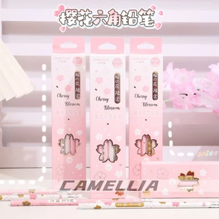 Conjunto de 12 Lápis HB Edição Limitada Sakura com Borracha na Ponta Lápis Escolar Lápis Escrever