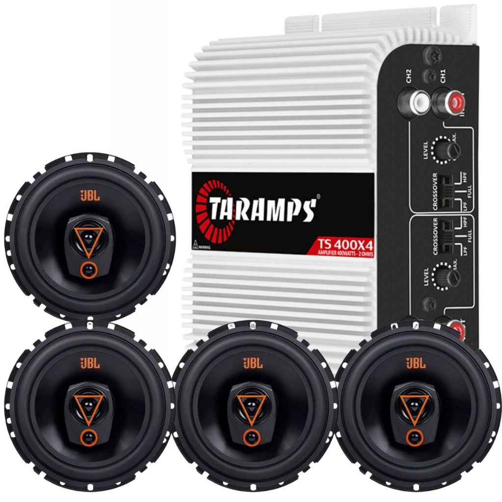 Kit 4 Alto Falantes Triaxiais JBL 6TRMS80 80 Watts Rms + Módulo
