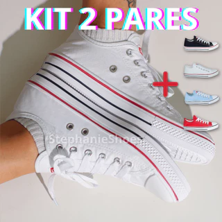 Kit Tênis AIStar Azul Tenis Masculino Feminino Sapato Femenino Branco Casual