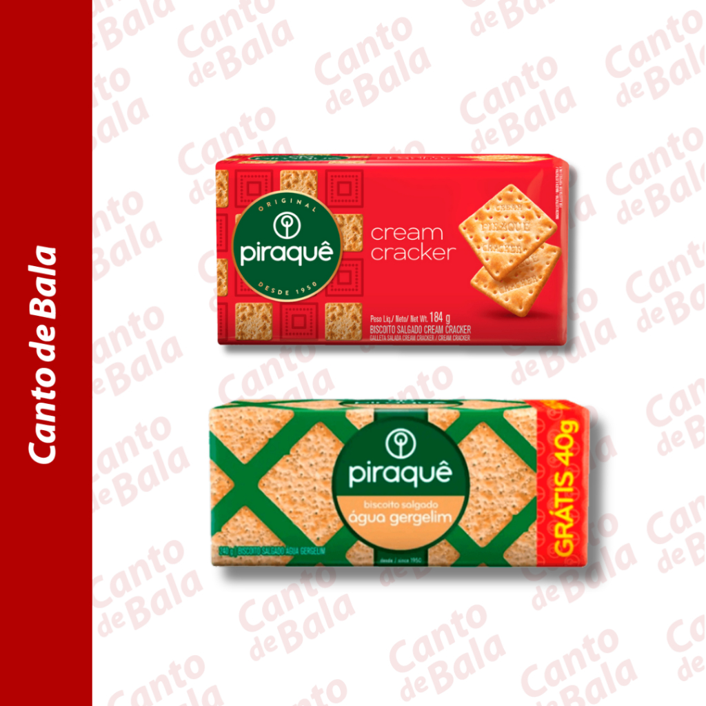 Biscoito Piraquê Cream Cracker Tradicional ou Gergelim Kits