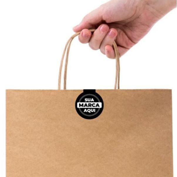 Lacres Adesivos Para Sacos e Sacolas Personalizado com sua logo para Entregas Delivery Medida 6x3cm