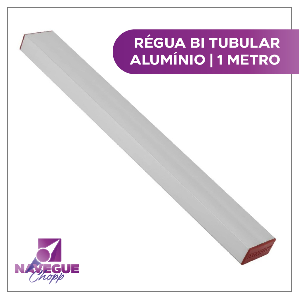Régua Bi tubular de Alumínio Reforçado para Pedreiro - 1 Metro com ...