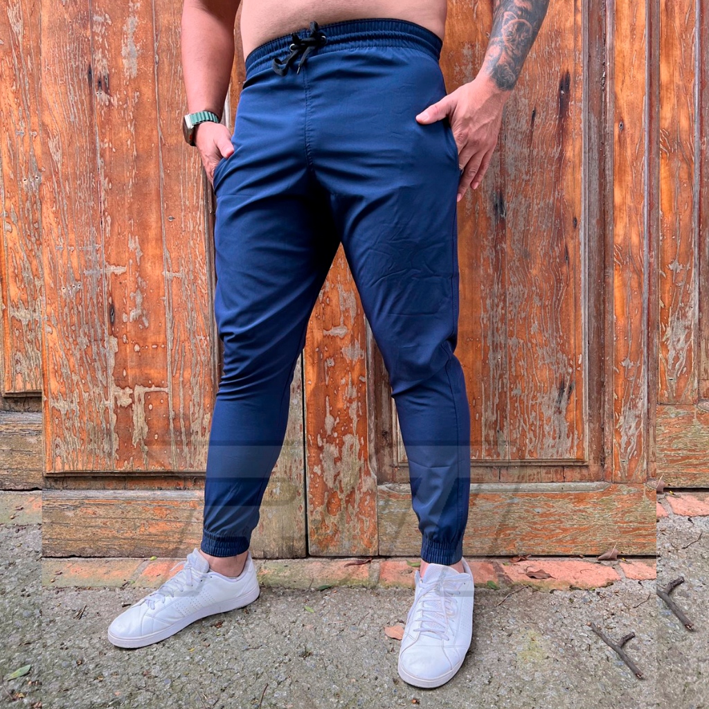 Calça Masculina Esportiva de Poliester Com Elastano e Secagem Rapida