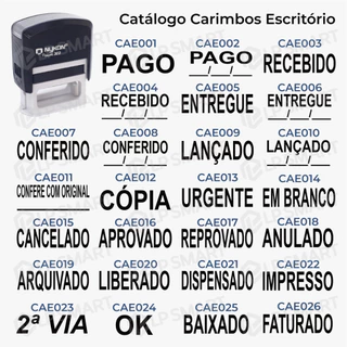 Carimbo Administrativo Escritório Empresa Pago com Data Entregue Recebido Conferido Lançado Conferido