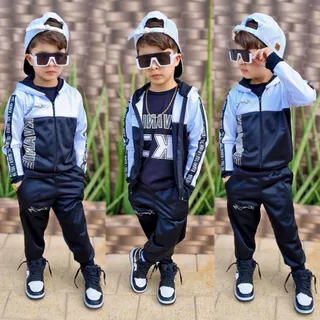 Conjunto Menino Moletom Blusa Calça Casaco Infantil Abrigo 2 e 3 Peças