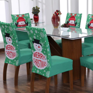 Capa Para Cadeiras de Jantar Super Luxo - Natal e Ano Novo - Decoração de Natal - Protetor Natalino