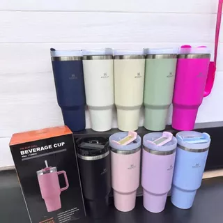 Copo Quencher Térmico com Canudo 1200 ML Caneca Garrafa de Água Café Refrigerante Chá Copo