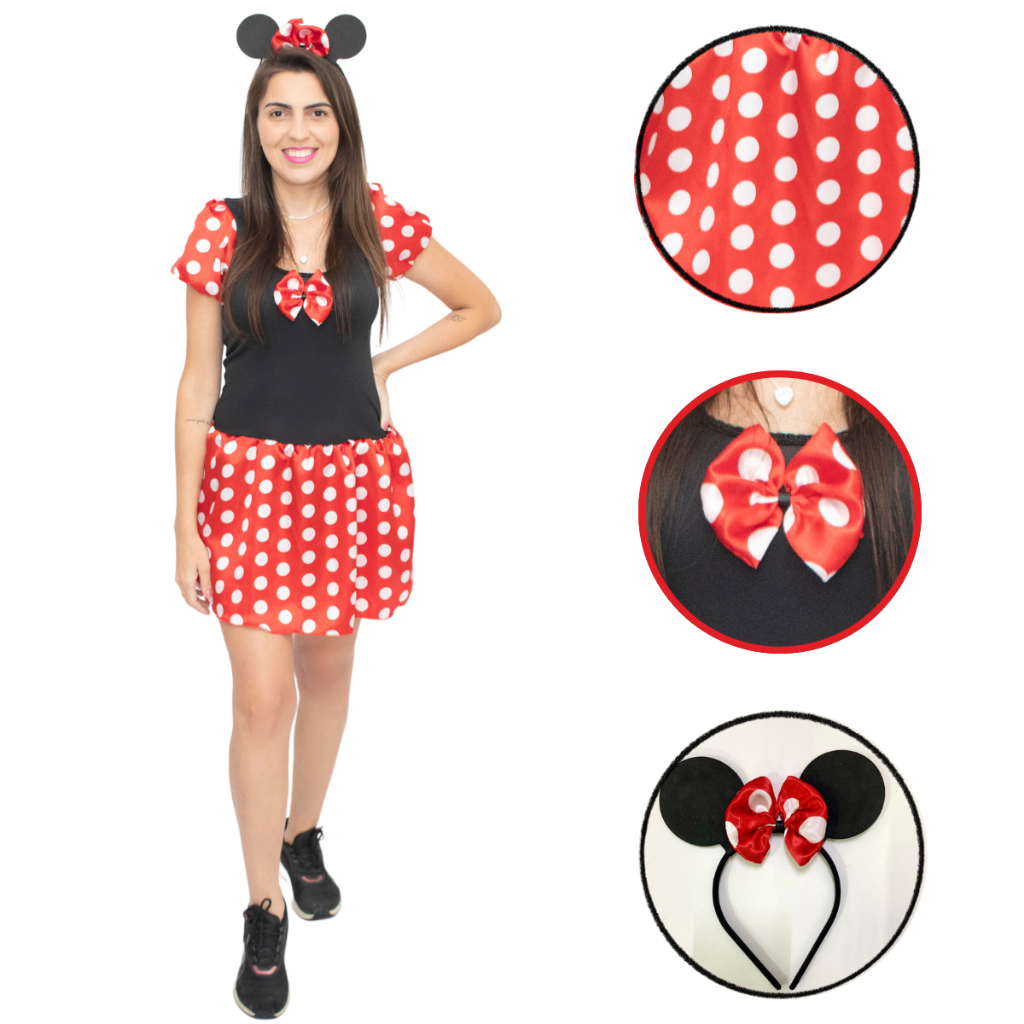 Disfraz De Ratón Para Mujer – Con Tutú De Lunares, Diadema De Orejas, Guantes Y Nariz – Perfecto Para Carnaval, Halloween Y Cosplay