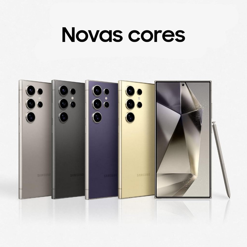 Smartphone Samsung Galaxy S24 Ultra, Galaxy AI, Selfie de 12MP, Tela de 6.8" 1-120Hz, 512GB, 12GB RAM - Titânio Preto