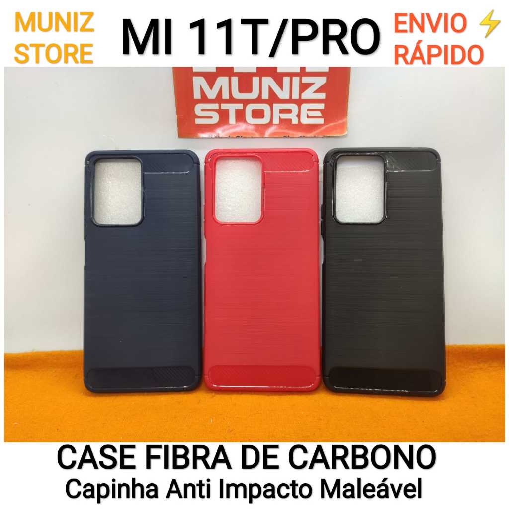 Capa Case Mi 11T/Xiaomi 11 T Pro 5G Anti Impacto Fibra de Carbono Shock Premium 2107113S