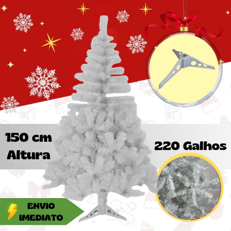 Árvore natal verde branca nevada rosa 150cm 200 galhos grande pinheiro natalino