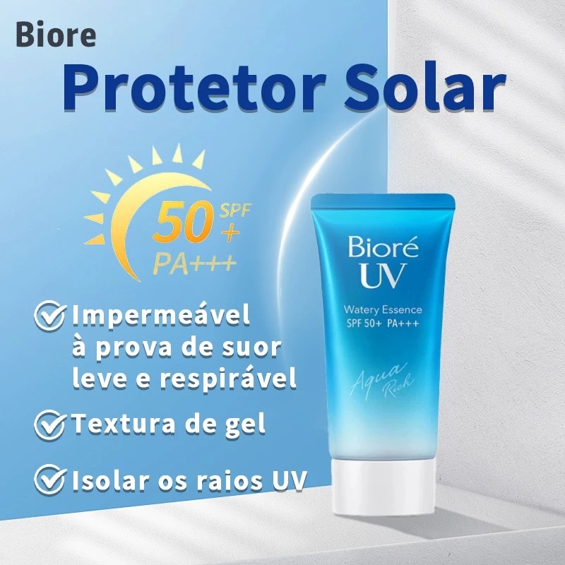 Biore Protetor Solar à prova d'água Spf50+ corporal facial Aqua Rich ...