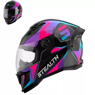 Capacete Moto Fechado Pro Tork Stealth Concept Brilhante Novo Lançamento Feminino e Masculino Com Viseira Cristal