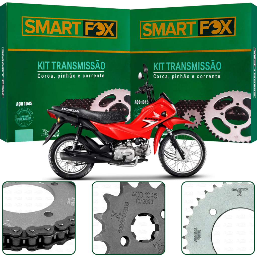 Kit Relação Pop 110i 2015 á 2024 Transmissão Original Aço 1045