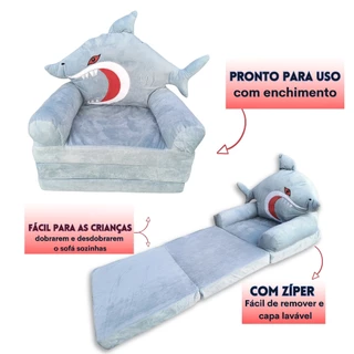 Sofá Cama Infantil Dobrável Confortável Vira Cama Colchonete - pronto para uso