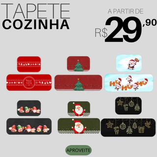 Kit 2 peças Tapete de Natal para Cozinha Christmas - Direto de Fábrica - Envio Imediato!!
